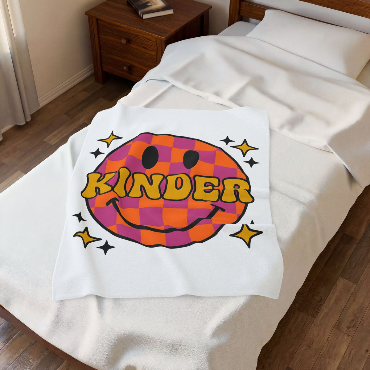 Grin Icon Teachers Inspiration Gift Nostalgic Smiley Educator Enthusiast Vintage Motivational Blanket