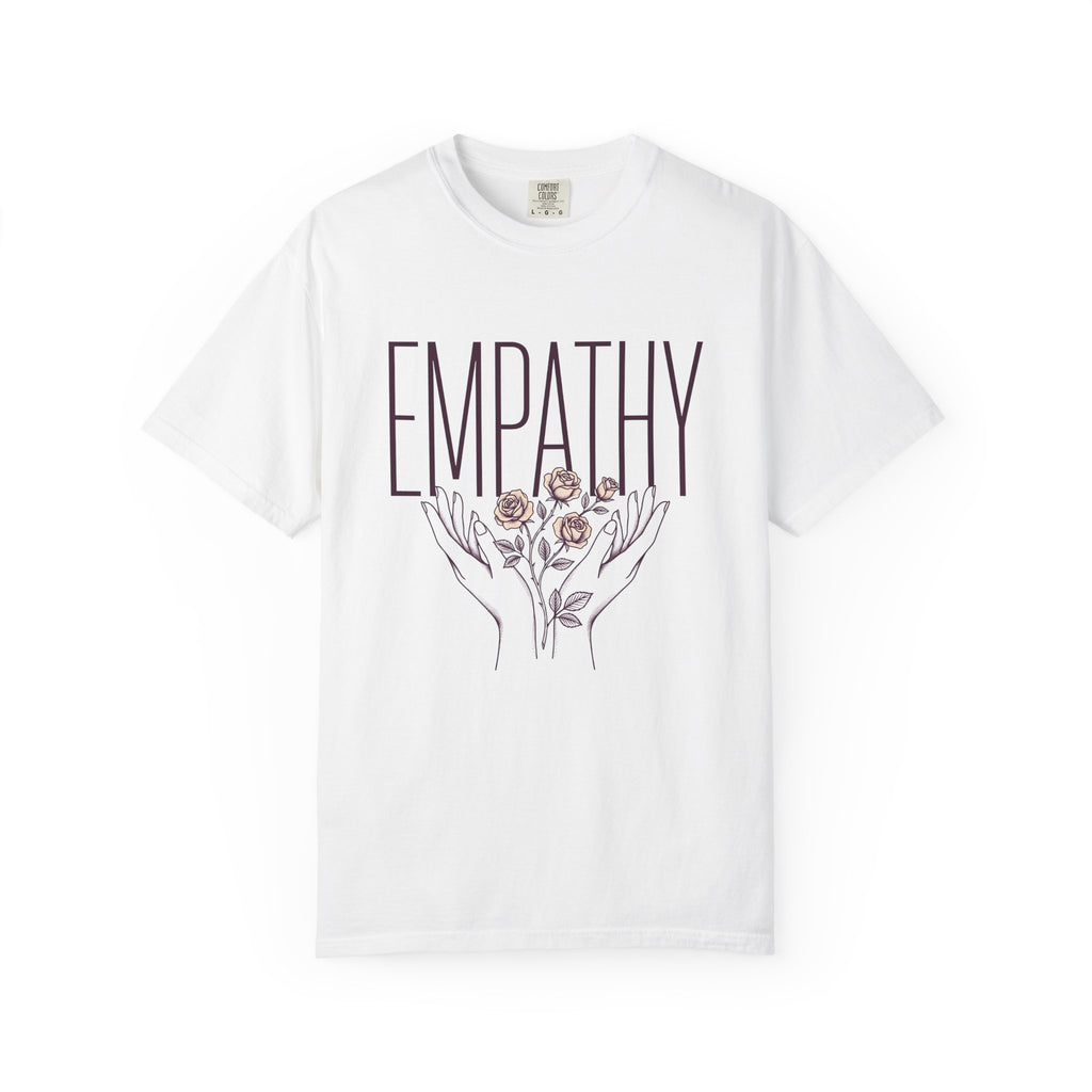 Hands Blossoms T-Shirt Nurses Healing Gift Women Natural T-Shirt Floral T-Shirt Nurse Enthusiast Organic T-Shirt Recovery Graphic Airy Rose Stem