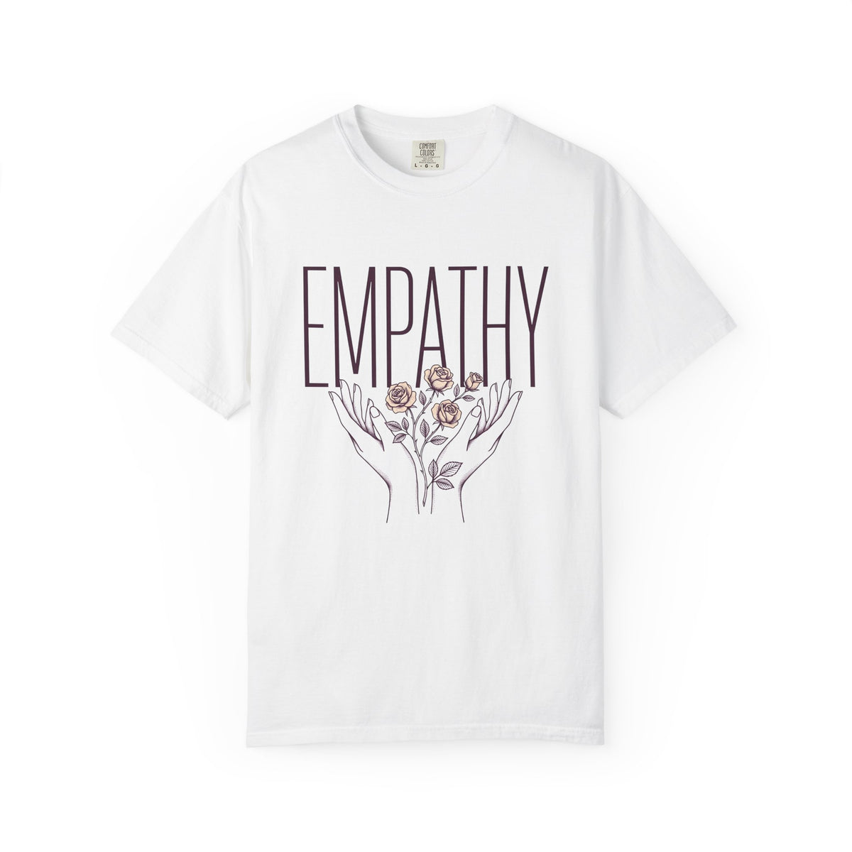 Hands Blossoms T-Shirt Nurses Healing Gift Women Natural T-Shirt Floral T-Shirt Nurse Enthusiast Organic T-Shirt Recovery Graphic Airy Rose Stem