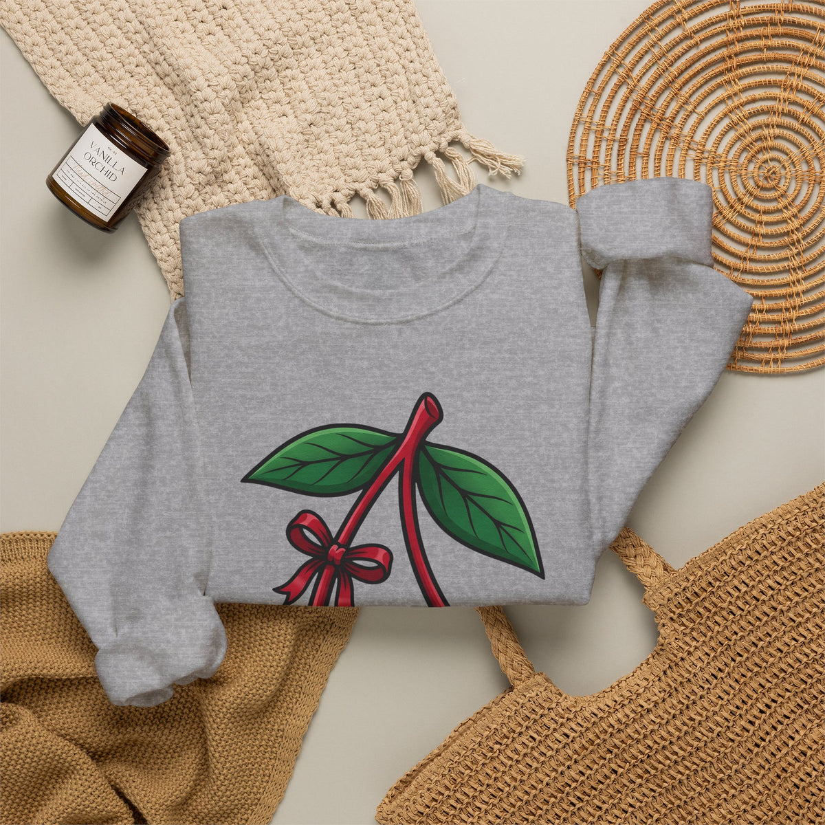 American Cherries 4Th Of July Beach Gift Comic Cherry Independence Day Fan Cartoon Coastal Sweatshirt