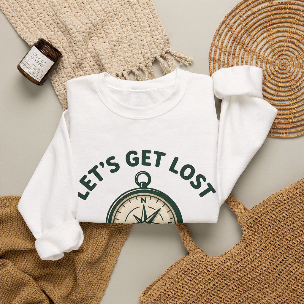 Compass Image Sweatshirt Hiking Outdoors Gift Women Hand Drawn Sweatshirt Navigation Sweatshirt Trekker Enthusiast Illustrated Sweatshirt Nature Graphic Clean