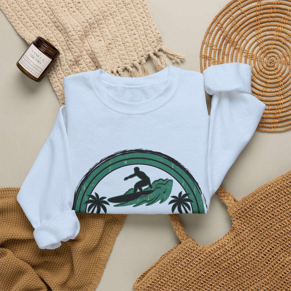 Surfing Surfing Seaside Gift Hand Drawn Surf Surfer Fan Surfing Coastal Sweatshirt