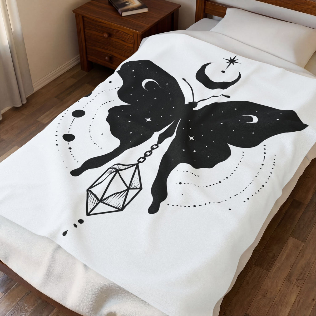 Butterfly Stone Blanket Boho Chic Supernatural Gift Women Mystical Blanket Rock Blanket Bohemian Fan Magical Blanket Occult Graphic Sleek Lunar