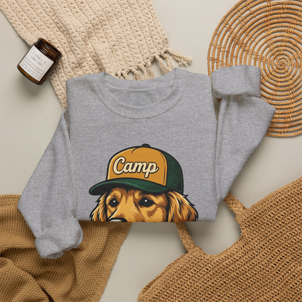 Golden Retriever Sweatshirt Dog Hiking Gift Women Hand Drawn Sweatshirt Retriever Sweatshirt Dog Fan Illustrated Graphic Sweatshirt Classic Cap Sweatshirt