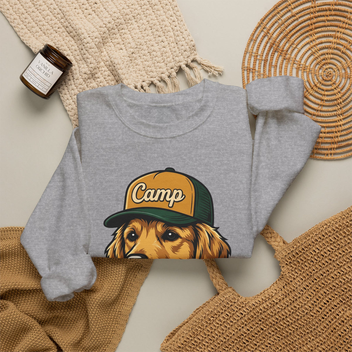 Golden Retriever Sweatshirt Dog Hiking Gift Women Hand Drawn Sweatshirt Retriever Sweatshirt Dog Fan Illustrated Graphic Sweatshirt Classic Cap Sweatshirt