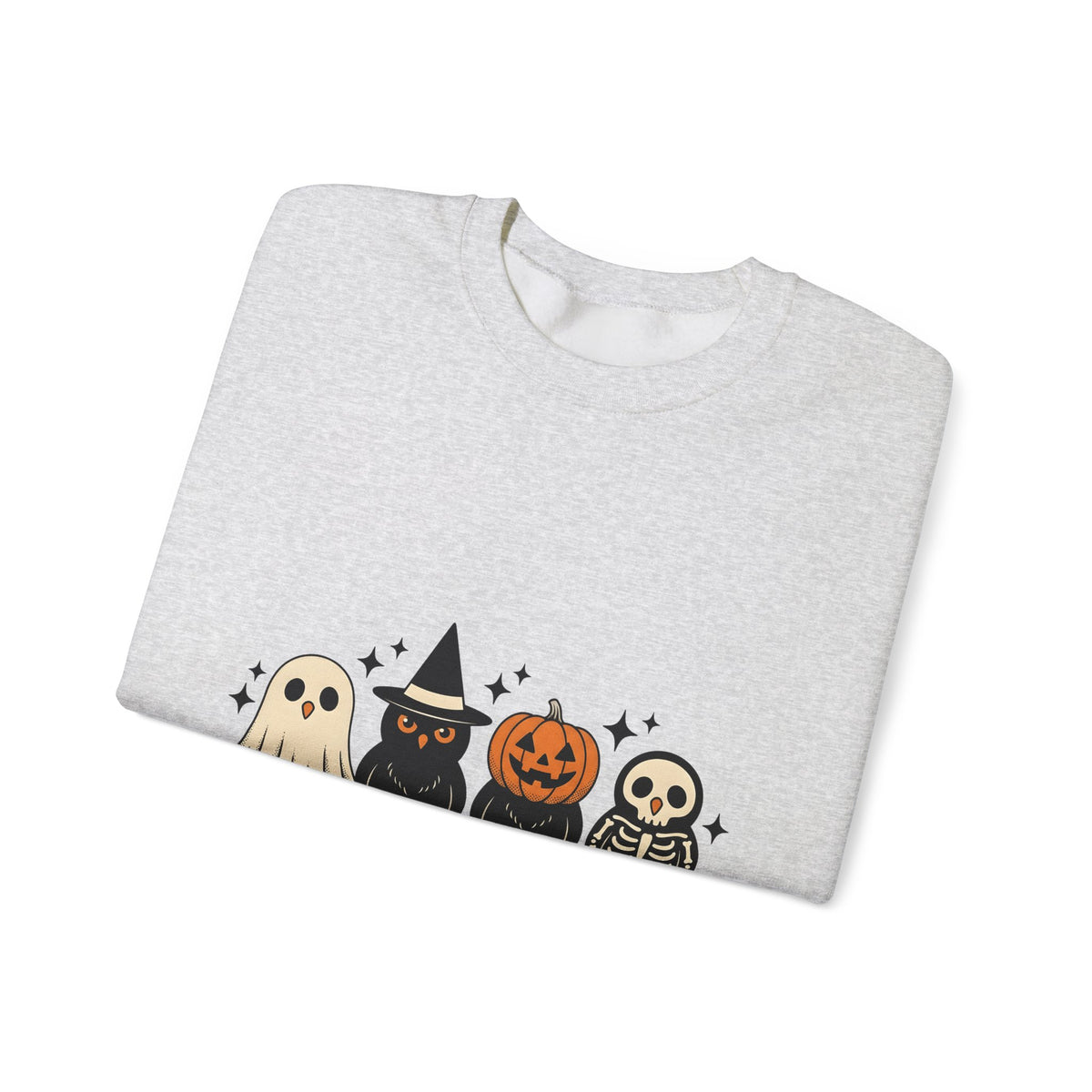 Owl Disguise Halloween Haunted Gift Animated Hoot Owl Horror Fan Cartoony Spooky Classic Moon Sweatshirt