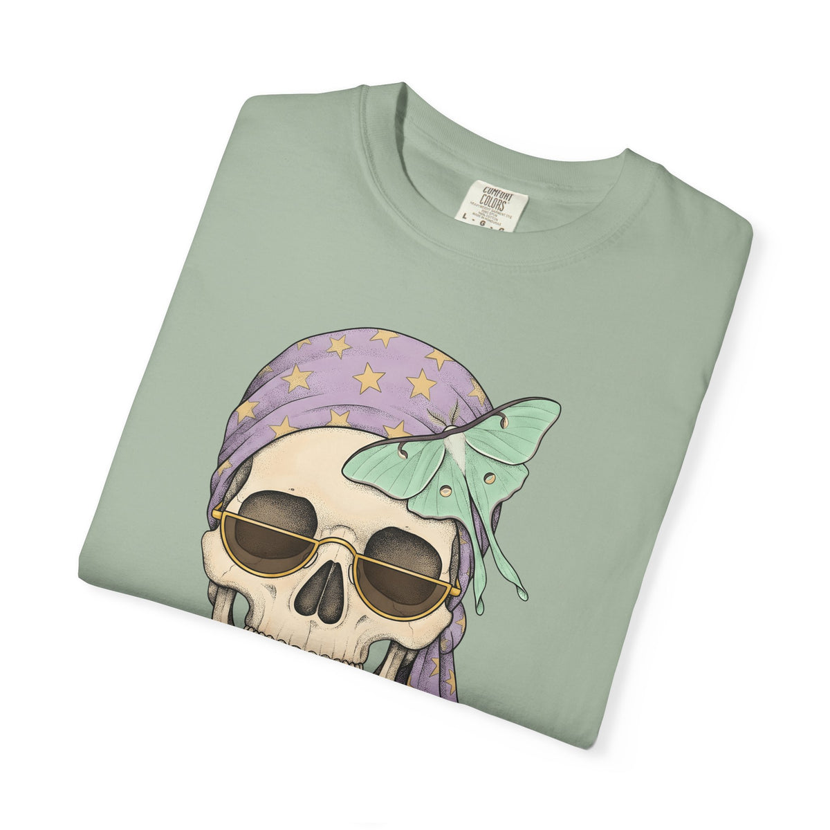 Skull Handkerchief T-Shirt Boho Chic Gothic Fashion Gift Women Ethnic T-Shirt Bandana T-Shirt Bohemian Fan Tribal T-Shirt Dark Graphic Rustic