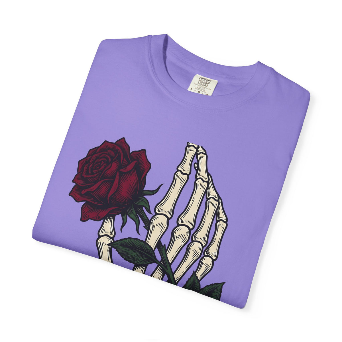 Skeleton Hand T-Shirt Halloween Gothic Gift Women Tattoo T-Shirt Bony Finger T-Shirt Horror Fan Ink T-Shirt Dark Graphic Vintage Rose T-Shirt