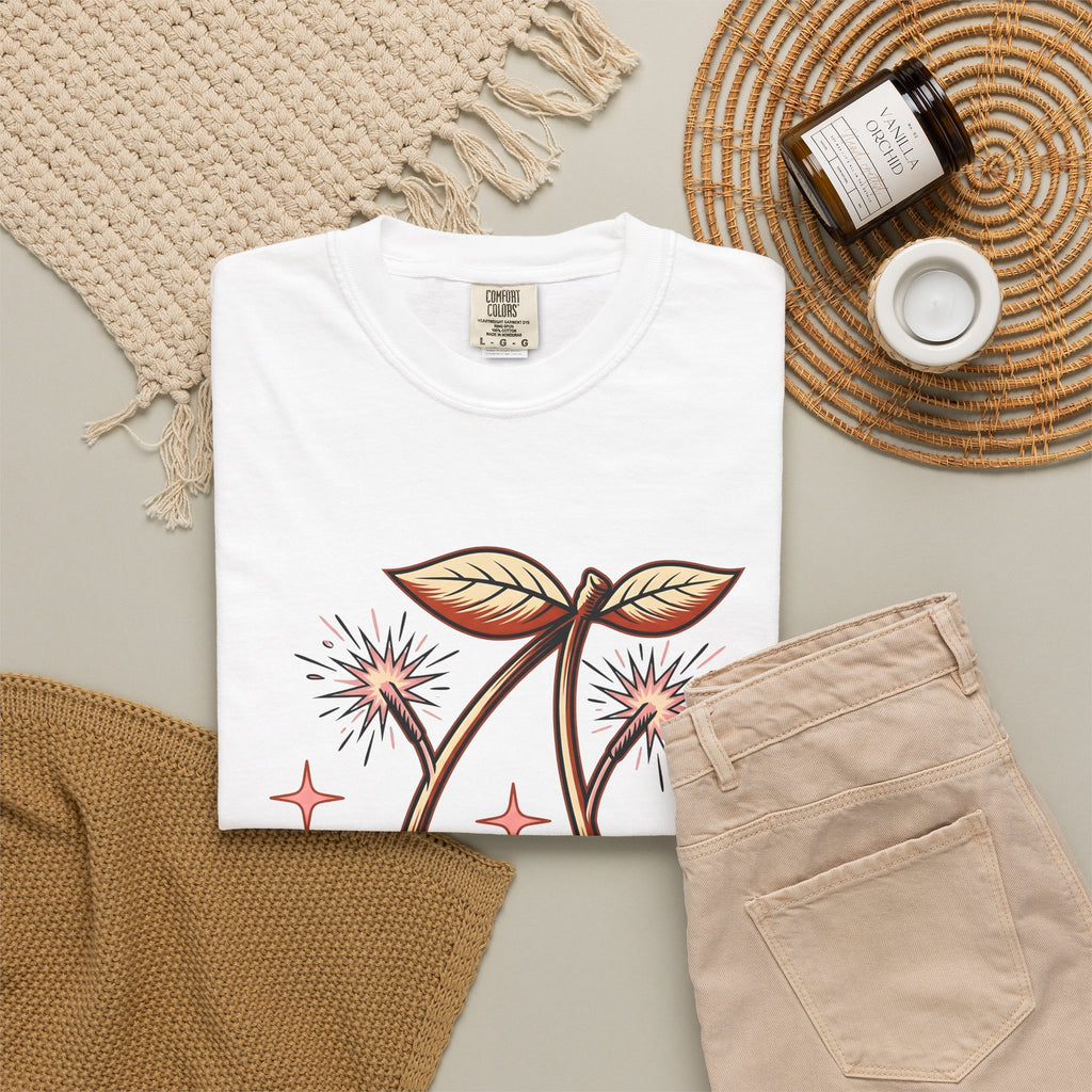 Cherry Firecrackers T-Shirt 4th Of July Vacation Gift Women Hand Drawn T-Shirt Fireworks T-Shirt Independence Day Fan Firework T-Shirt Travel