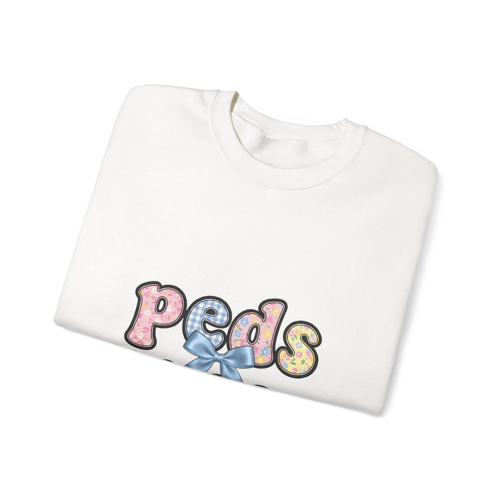 Pastel Fabric Typography Sweatshirt Nurse Flower Gift Women Adorable Sweatshirt Textile Sweatshirt Nursing Enthusiast Typography Sweatshirt Floral Graphic Old