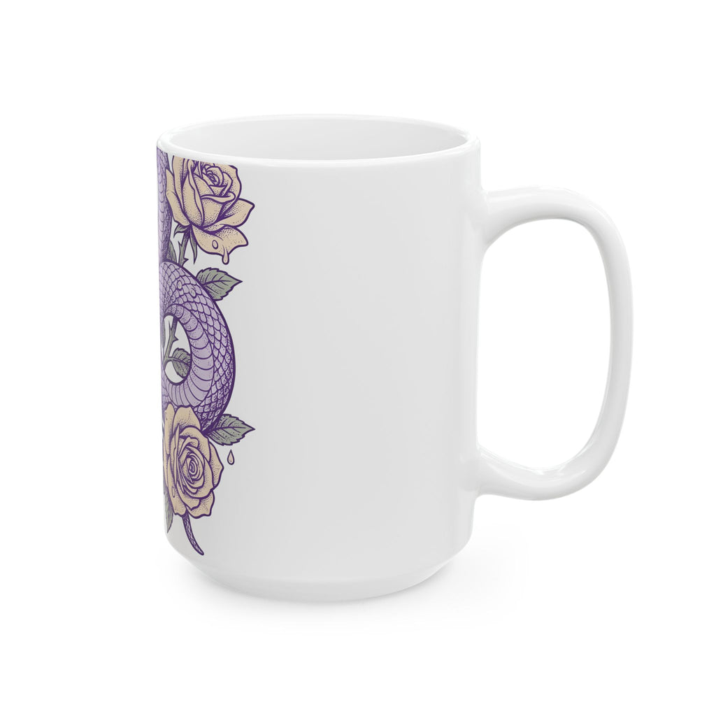 Snake Flower Mug Halloween Horror Gift Women Neo Traditional Mug Rafflesia Mug Spooky Fan Tattoo Mug Macabre Graphic Old School