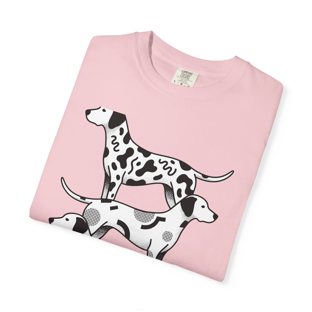 Dalmatian T-Shirt Dog Fauna Gift Women Flat T-Shirt Dalmatian T-Shirt Dog Fan Graphic Design Illustration Sketch Spot Design T-Shirt