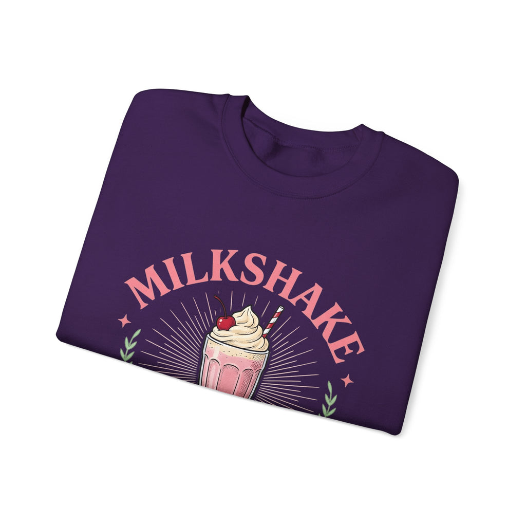 Milkshake Illustration Sweatshirt Desserts Cafe Gift Women Antique Sweatshirt Shake Sweatshirt Dessert Fan Retro Sweatshirt Coffee Graphic Vintage-Inspired