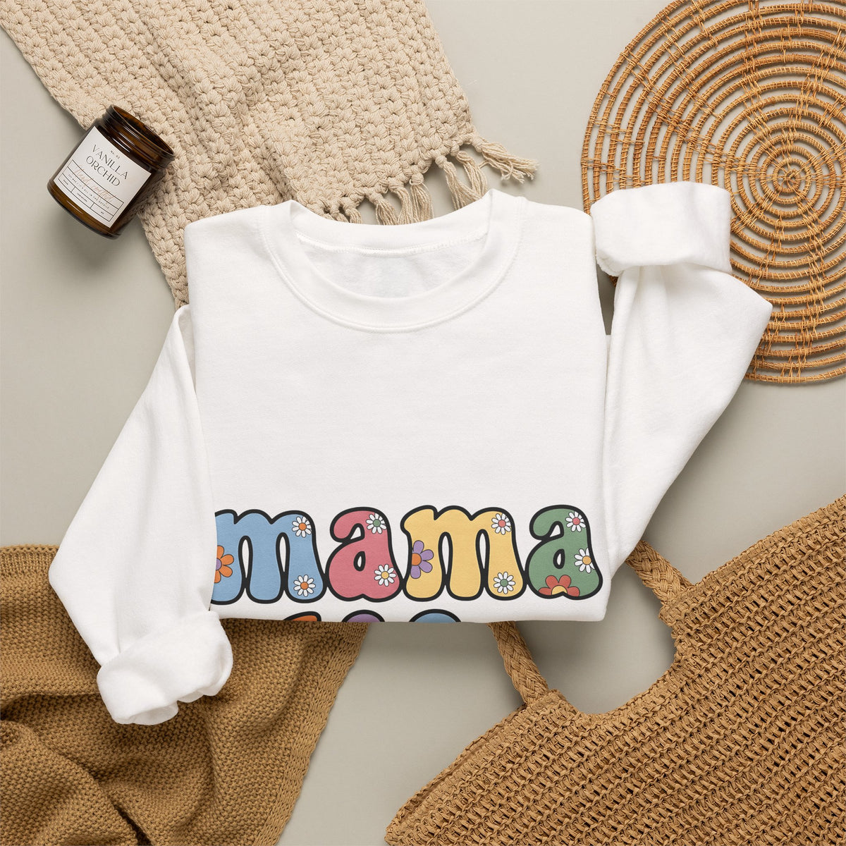 Bloom Typography Sweatshirt Moms Relatives Gift Women Boho Sweatshirt Typography Sweatshirt Motherhood Enthusiast Bohemian Sweatshirt Family Graphic Classic