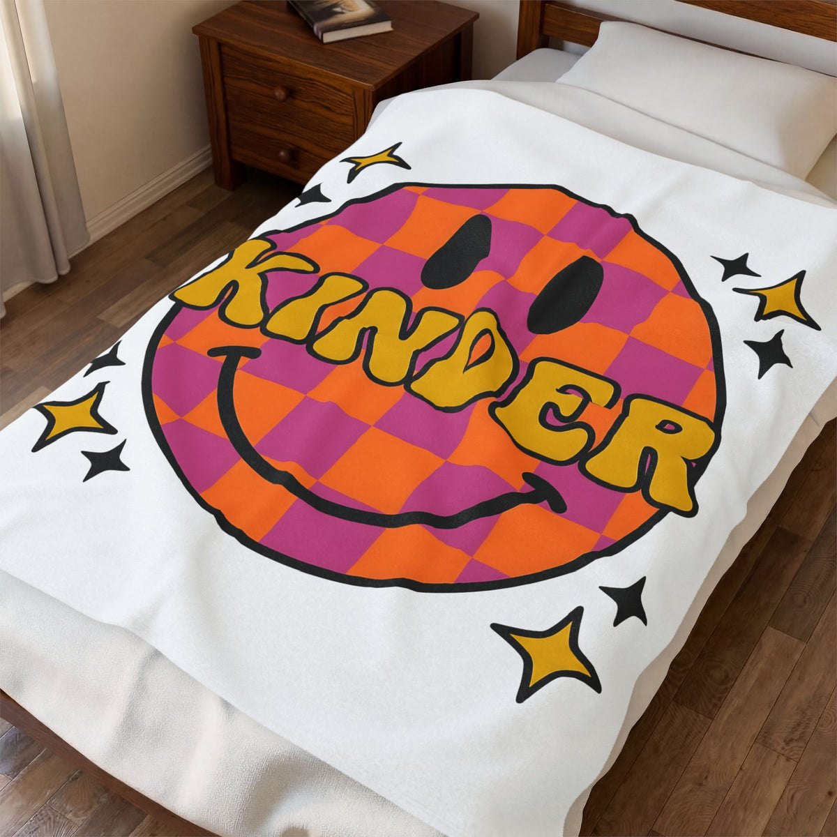 Grin Icon Teachers Inspiration Gift Nostalgic Smiley Educator Enthusiast Vintage Motivational Blanket