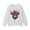 Hairy Cow Sweatshirt Highland Cow Pet Gift Women Sketch Sweatshirt Furry Cow Sweatshirt Highland Cattle Fan Drawing Graphic Sweatshirt Cartoon Shades Sweatshirt