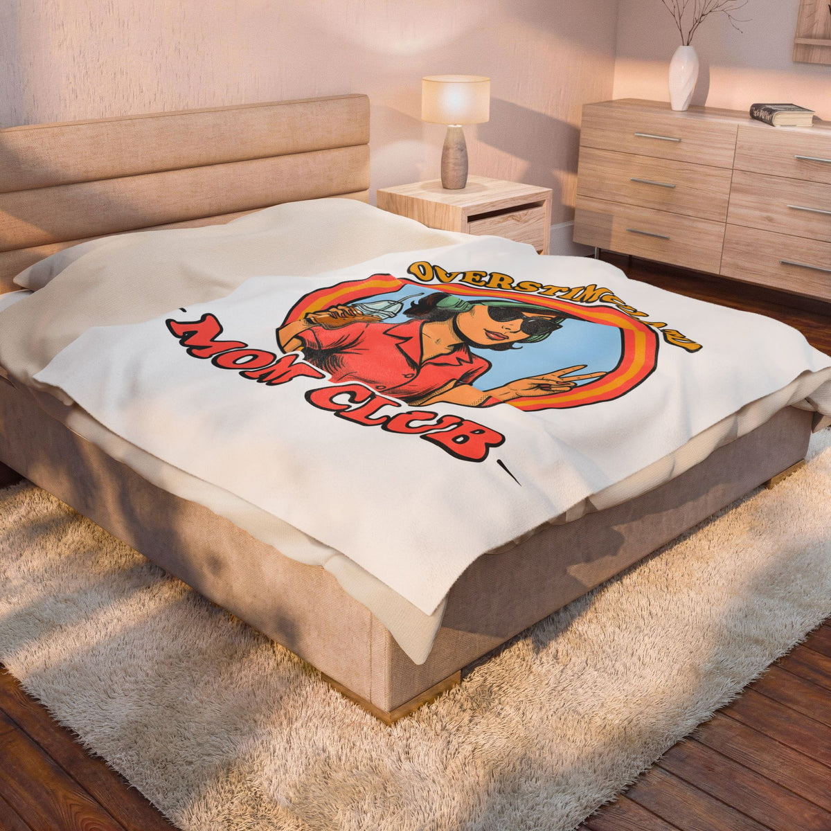 Old School Mom Blanket Moms Cappuccino Gift Women Cartoon Blanket Motherhood Blanket Mom Fan Mother Blanket Coffee Graphic Rustic Iced Latte Blanket