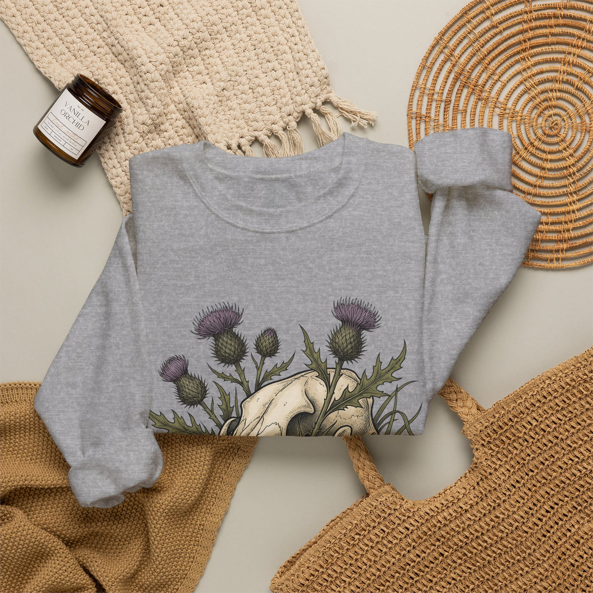 Animal Skull Sweatshirt Animals & Flowers Spooky Gift Women Sketch Sweatshirt Cranium Sweatshirt Wildlife Fan Illustration Graphic Sweatshirt Hand Drawn