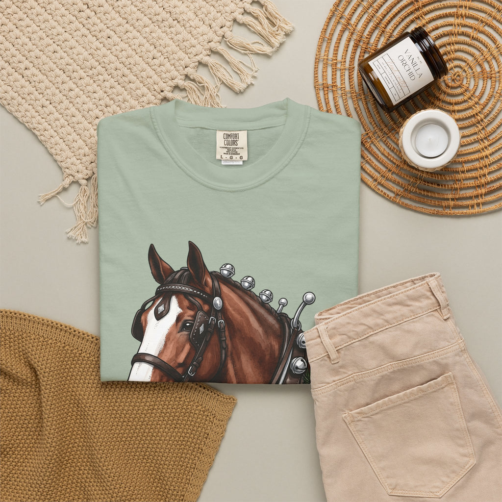 Horse Head T-Shirt Christmas Horse Gear Gift Women Lifelike T-Shirt Stallion T-Shirt Christmas Fan Realistic T-Shirt Equestrian Graphic Retro