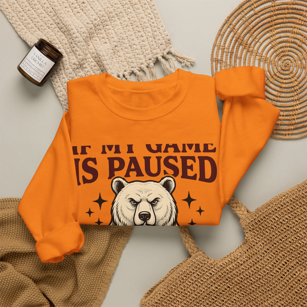 Gamer Bear Gaming Creature Gift Cartoon Teddy Gamer Fan Comic Creature Old School Controller Sweatshirt