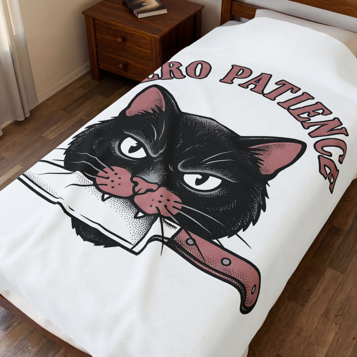 Black Kitten Blanket Halloween Gothic Gift Women Retro Blanket Kitten Blanket Horror Fan Dark Blanket Gothic Graphic Sketch Blade Blanket