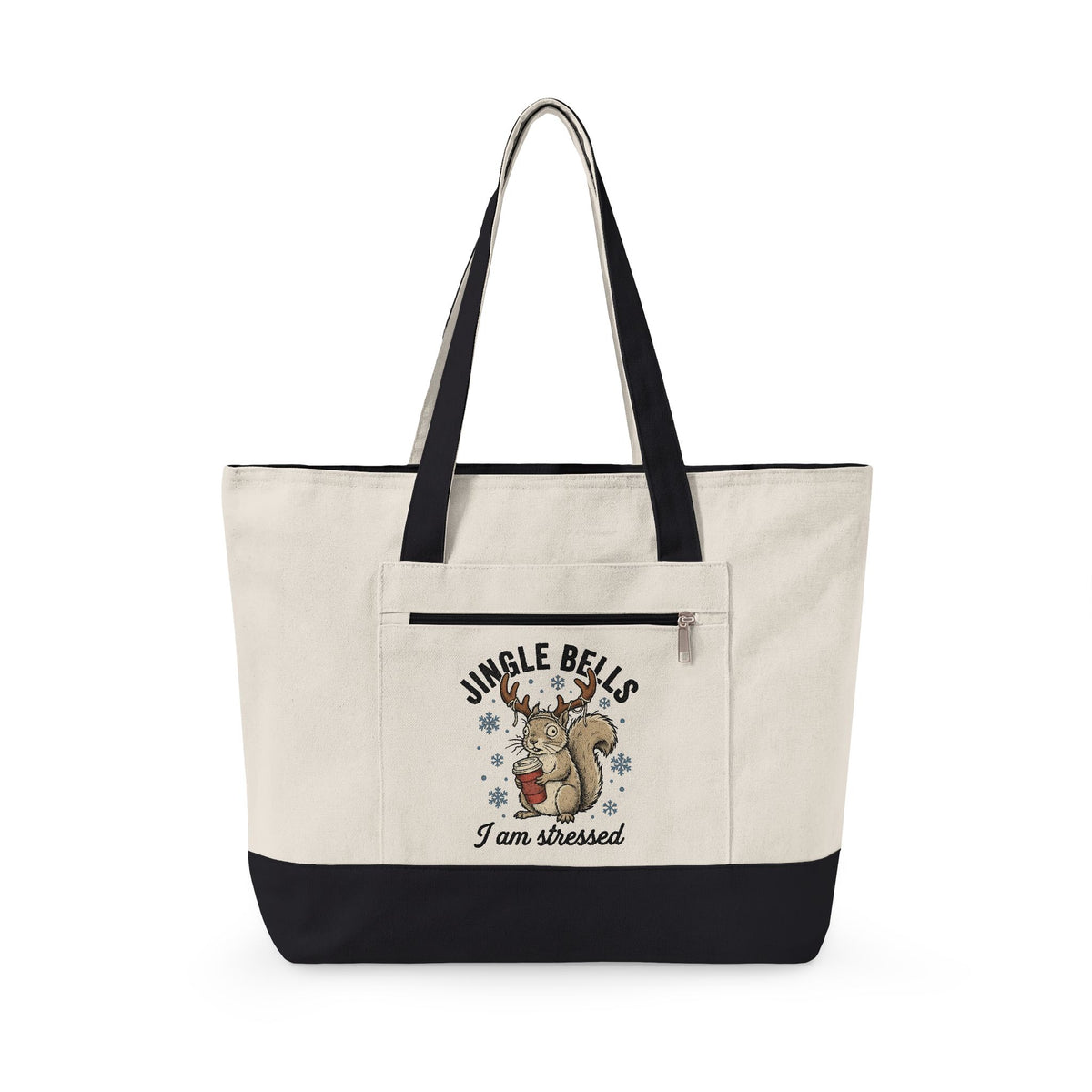 Tree Squirrel Coffee Tote Bag Christmas Fauna Gift Women Line Art Tote Bag Squirrel Coffee Tote Bag Xmas Fan Squirrel Illustration Wildlife Graphic