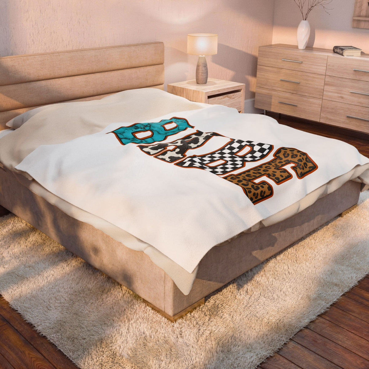 Animal Pattern Lettering Blanket Cowgirl Fashionable Gift Women Cowboy Blanket Typography Blanket Rodeo Fan Western Blanket Trendy Graphic Vintage