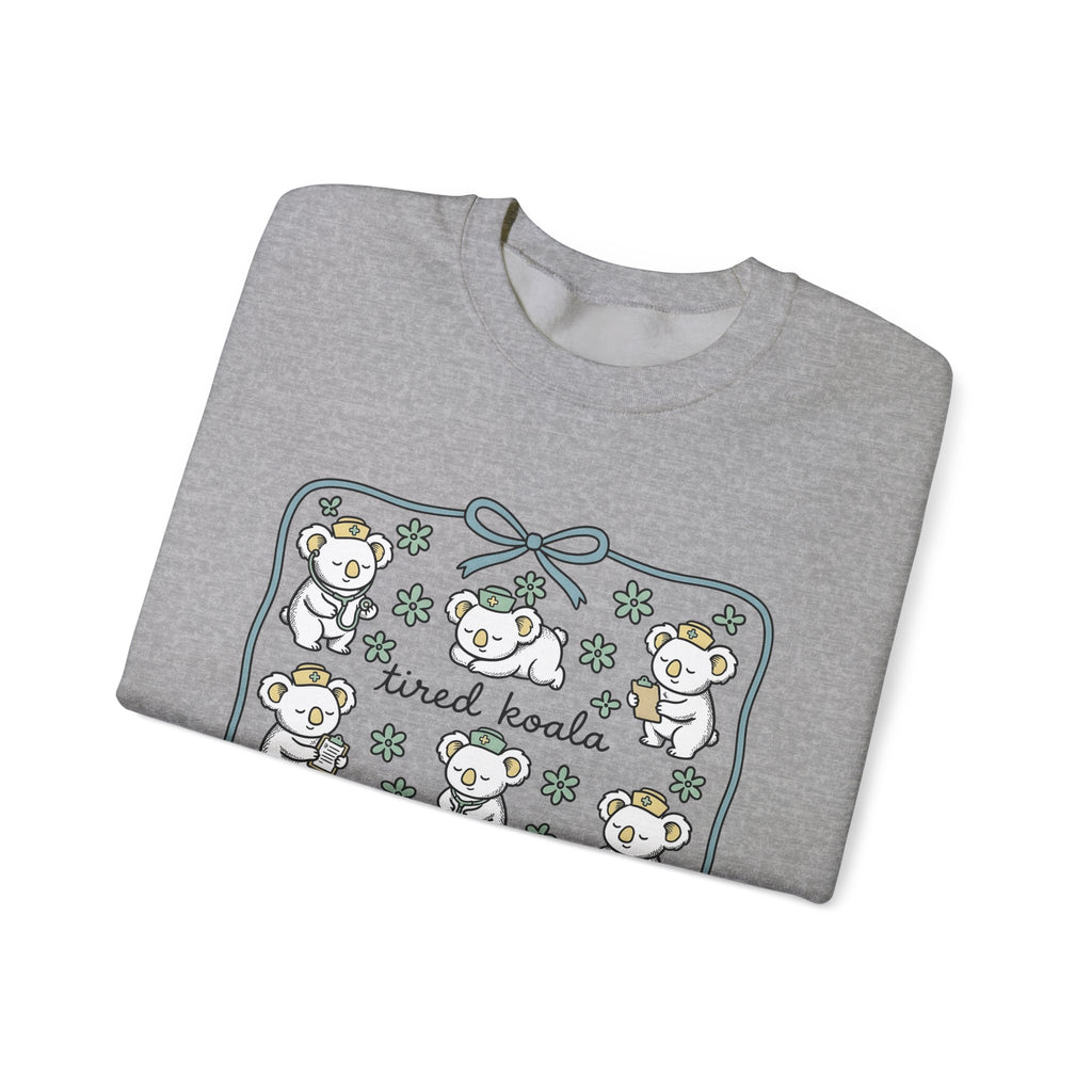 Medical Koala Sweatshirt Nurses Fauna Gift Women Sweet Sweatshirt Koala Sweatshirt Nurse Enthusiast Cute Sweatshirt Wildlife Graphic Doodle Florals Sweatshirt