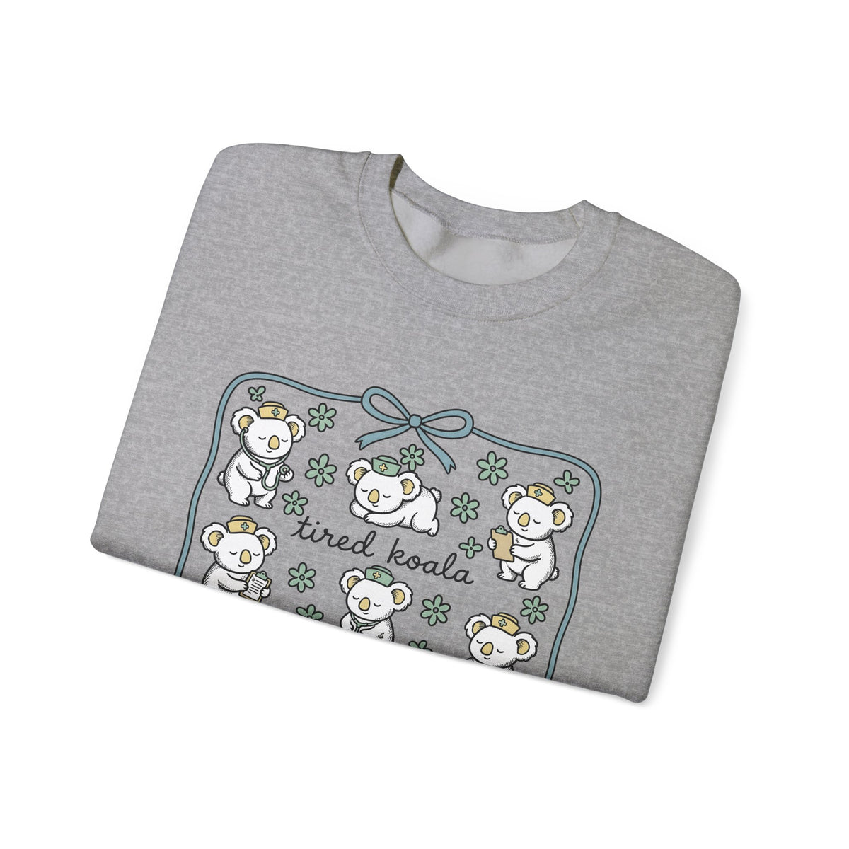Medical Koala Sweatshirt Nurses Fauna Gift Women Sweet Sweatshirt Koala Sweatshirt Nurse Enthusiast Cute Sweatshirt Wildlife Graphic Doodle Florals Sweatshirt