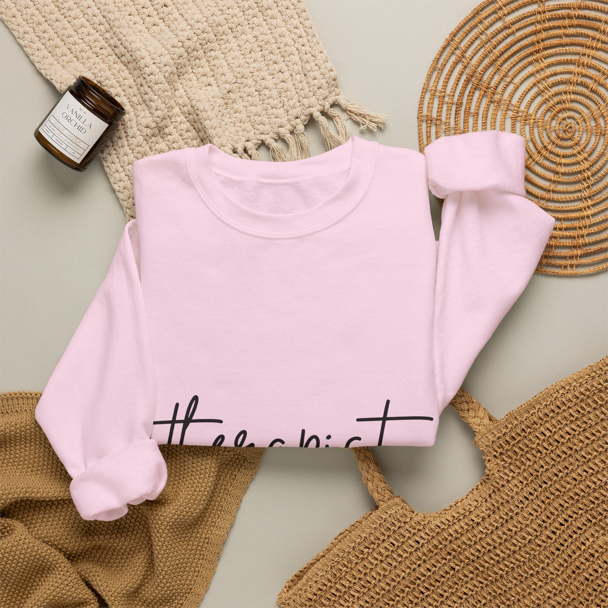Therapist Word Art Sweatshirt Therapist Wellness Gift Women Minimalist Sweatshirt Counseling Typography Sweatshirt Mental Health Enthusiast Simple Sweatshirt