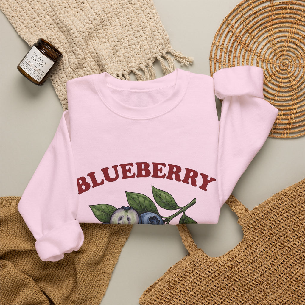 Blueberry Sprig Sweatshirt Fruit Cooking Gift Women Sketch Sweatshirt Blueberries Sweatshirt Fruit Fan Drawing Design Line Art Greenery Sweatshirt