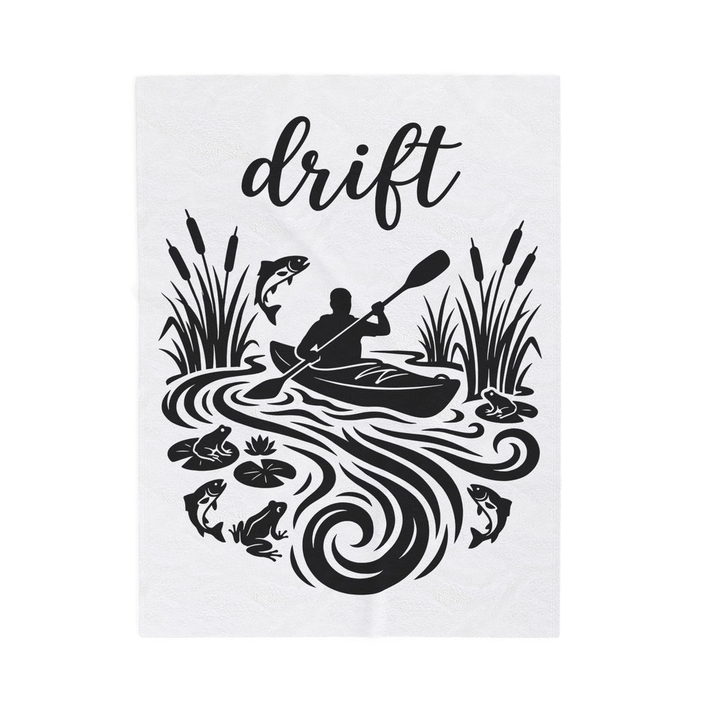 Kayak Silhouette Blanket Sports Outdoors Gift Women Nature Graphic Blanket Canoe