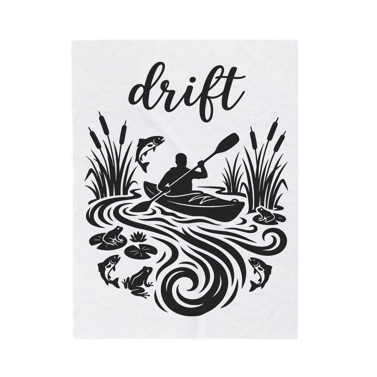 Kayak Silhouette Blanket Sports Outdoors Gift Women Nature Graphic Blanket Canoe