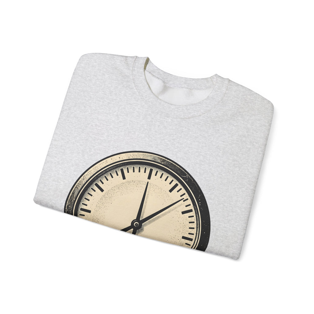 Analog Clock Sweatshirt Sports Encouragement Gift Women Aged Sweatshirt Timepiece Sweatshirt Athlete Fan Vintage Sweatshirt Motivational Graphic Clean Clock