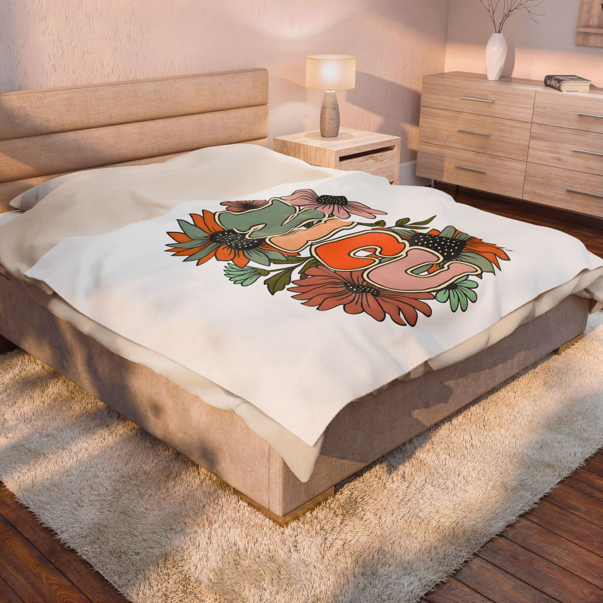 Flower Print Blanket NICU Nurse Healthcare Gift Women Hippie Blanket Floral Blanket Nurse Practitioner Enthusiast Bohemian Blanket Medical Graphic