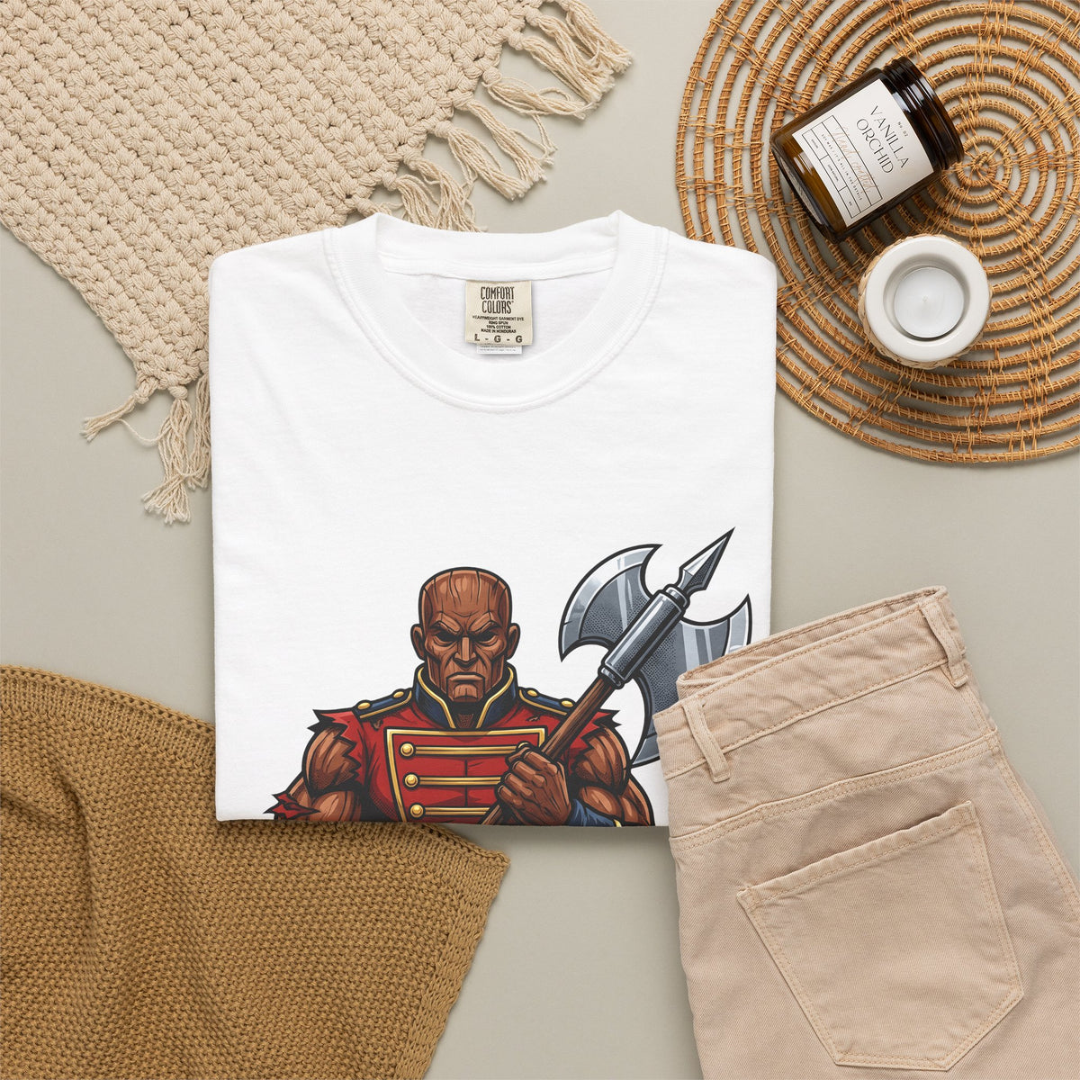 Wooden Soldier T-Shirt Christmas Festive Gift Women Sketch T-Shirt Tin Soldier T-Shirt Holiday Fan Drawing Graphic T-Shirt Hand Drawn War Axe