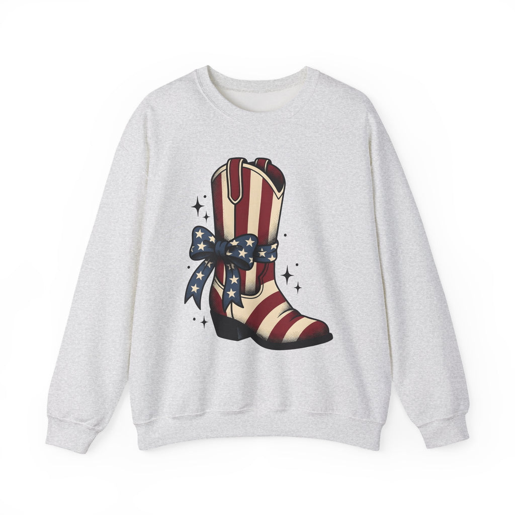 Western Boot America 4Th Of July Cowboy Gift Rustic Boot Patriot Fan Cowboy Old Sweatshirt