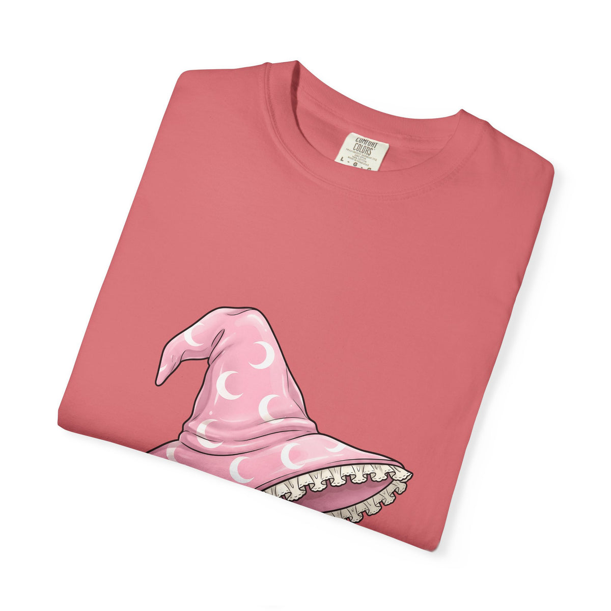 Witch Hat Halloween Witch Gift Kawaii Pointy Hat Spooky Fan Magical Cartoon Crescent Moon T-Shirt