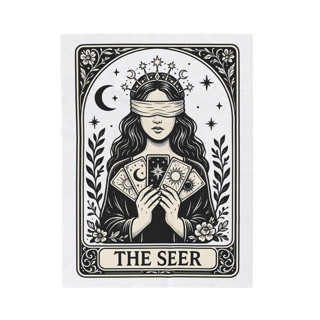 Tarot Card Reader Blanket Boho Chic Spiritual Gift Women Mystical Blanket Fortune Teller Blanket Bohemian Enthusiast Esoteric Graphic Spiritual