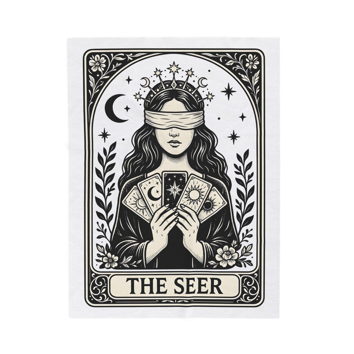 Tarot Card Reader Blanket Boho Chic Spiritual Gift Women Mystical Blanket Fortune Teller Blanket Bohemian Enthusiast Esoteric Graphic Spiritual