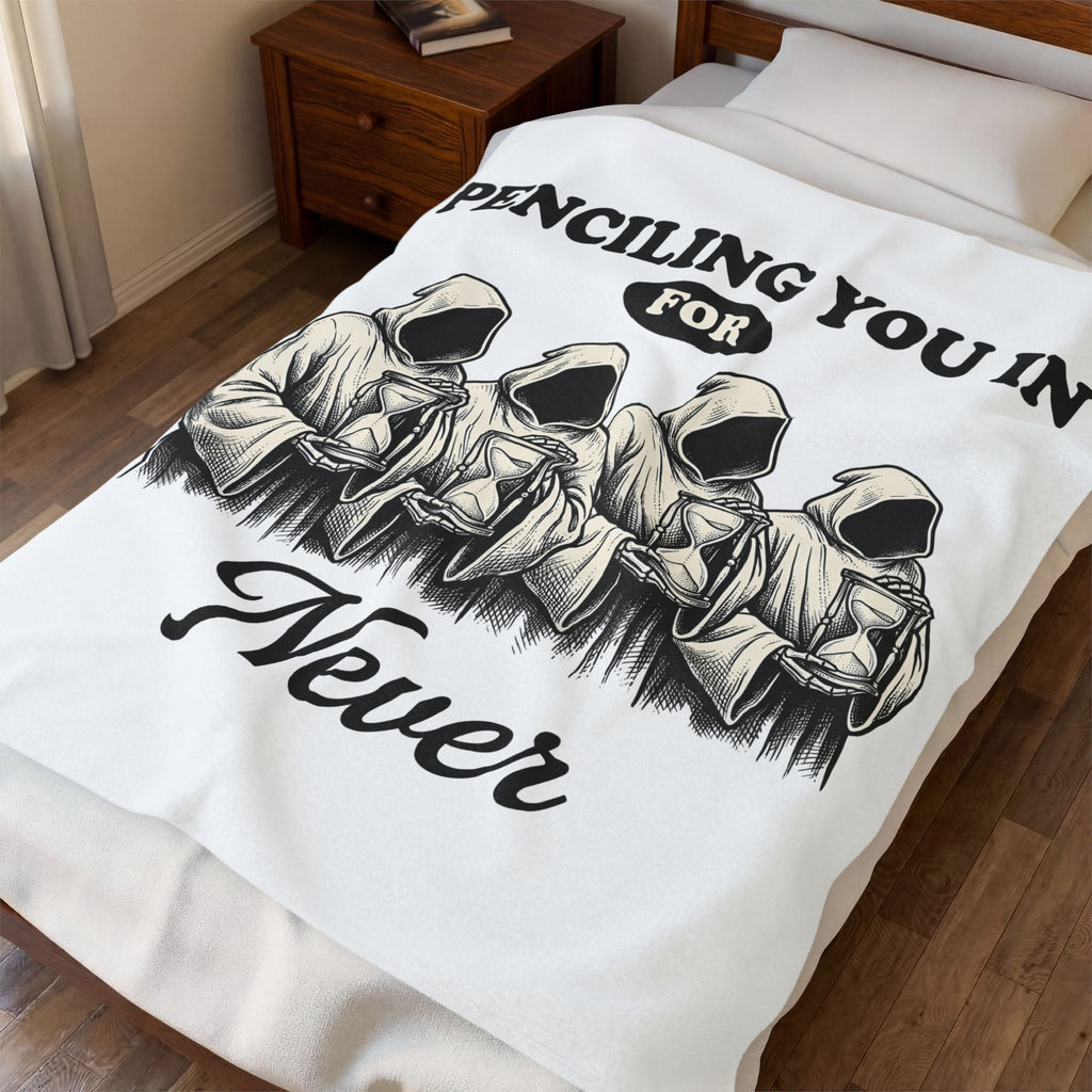 Reaper Skull Blanket Halloween Ghost Gift Women Eerie Blanket Grim Reaper Blanket Horror Fan Spooky Blanket Specter Graphic Old School Sand Timer