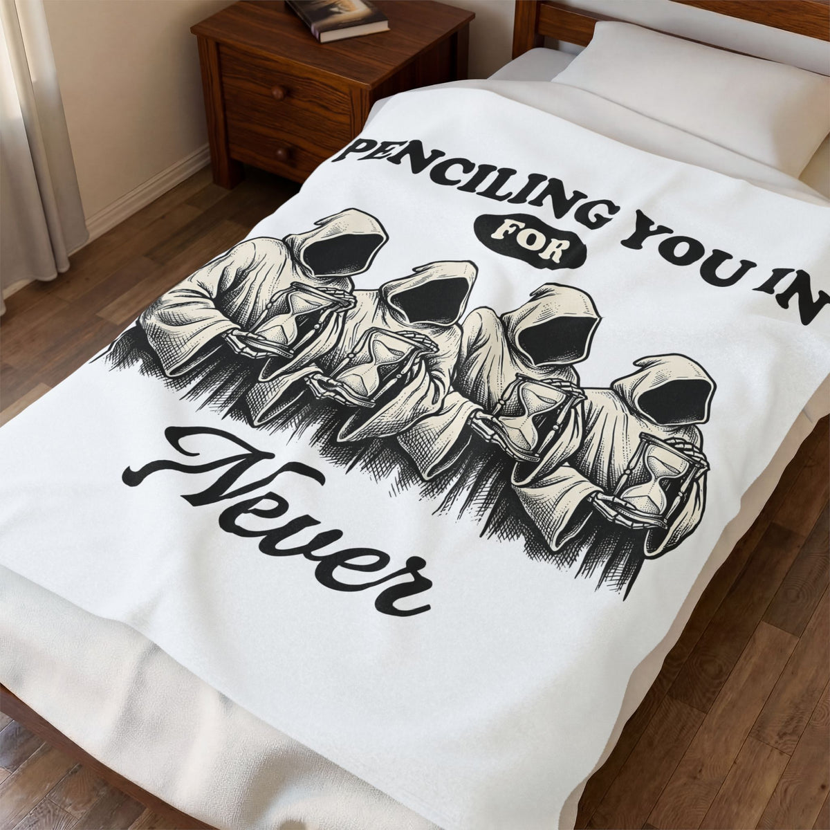 Reaper Skull Blanket Halloween Ghost Gift Women Eerie Blanket Grim Reaper Blanket Horror Fan Spooky Blanket Specter Graphic Old School Sand Timer