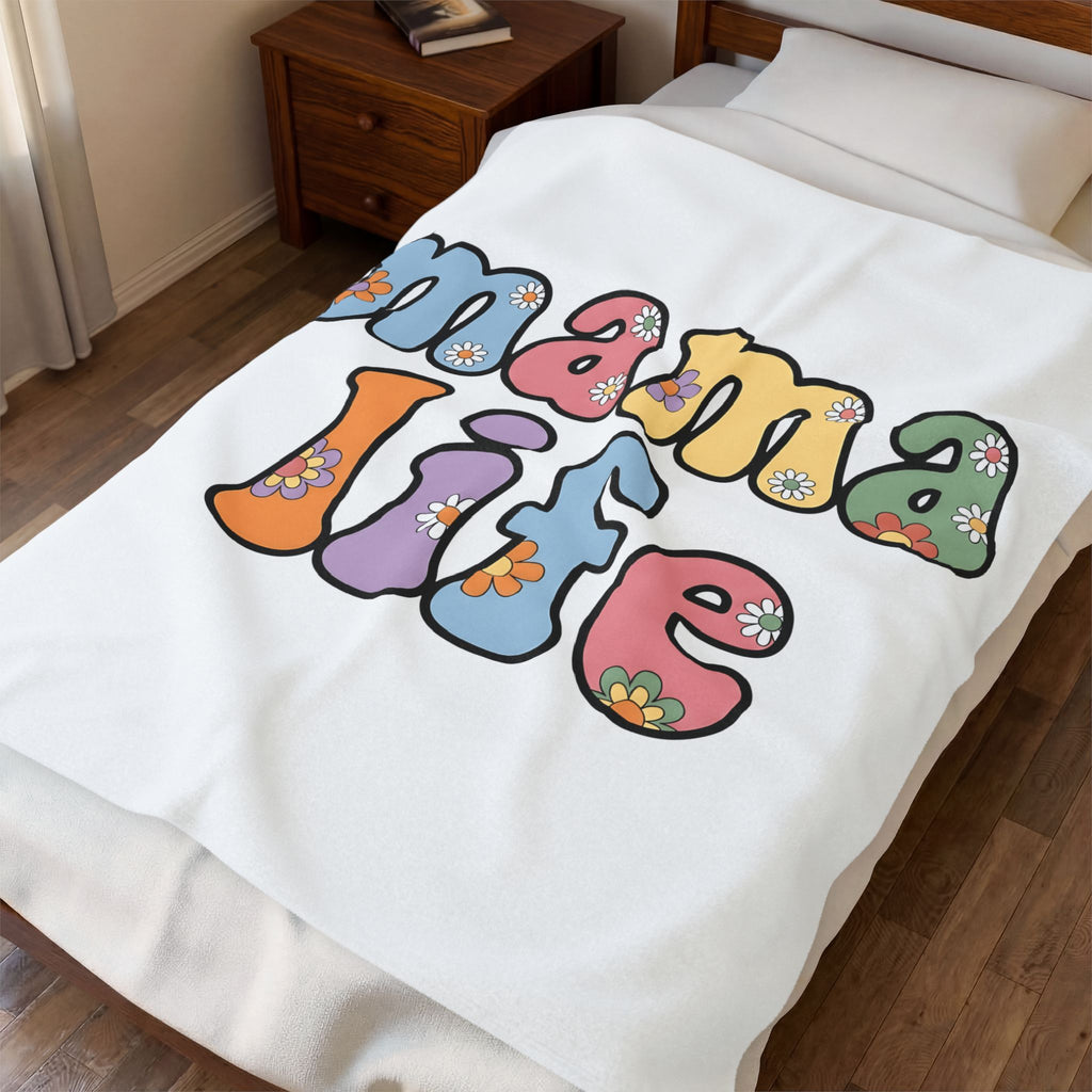 Bloom Typography Blanket Moms Relatives Gift Women Boho Blanket Typography Blanket Motherhood Enthusiast Bohemian Blanket Family Graphic Classic