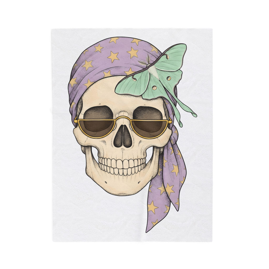 Skull Handkerchief Blanket Boho Chic Gothic Fashion Gift Women Ethnic Blanket Bandana Blanket Bohemian Fan Tribal Blanket Dark Graphic Rustic
