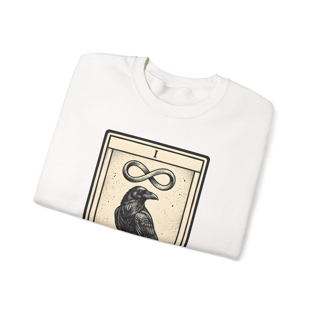 Raven Tarot Deck Sweatshirt Boho Chic Occult Gift Women Old School Sweatshirt Tarot Card Sweatshirt Bohemian Fan Vintage Sweatshirt Mystical Graphic Enchanted