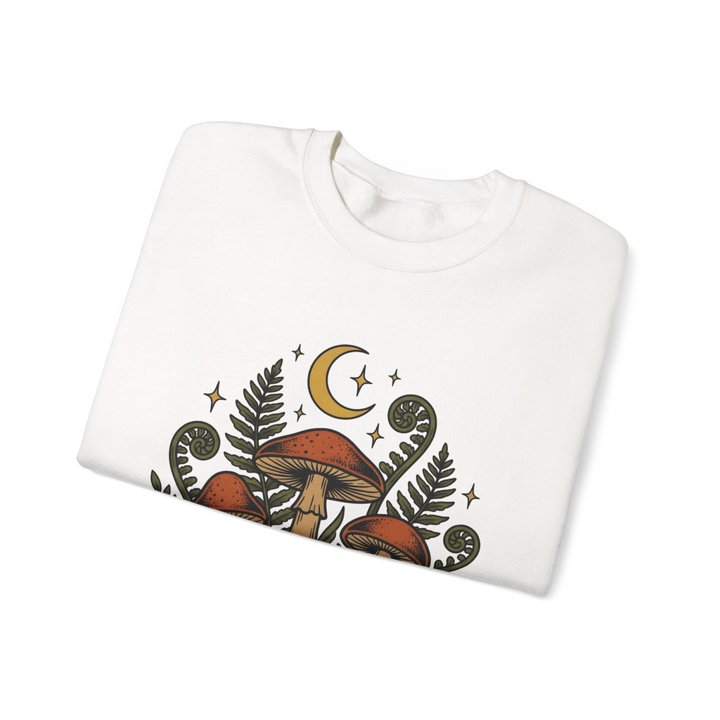 Mushroom Drawing Sweatshirt Nature Garden Gift Women Hippie Sweatshirt Fungus Sweatshirt Outdoors Fan Psychedelic Sweatshirt Yard Graphic Classic Frond Sweatshirt