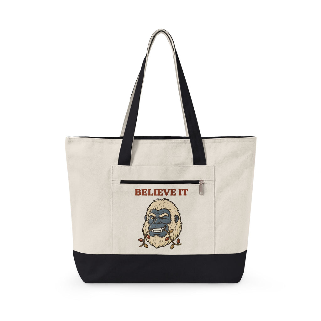 Abominable Snowman Face Tote Bag Christmas Jokes Gift Women Comic Tote Bag Yeti Tote Bag Xmas Fan Cartoon Tote Bag Pun Graphic Retro Holiday Lights