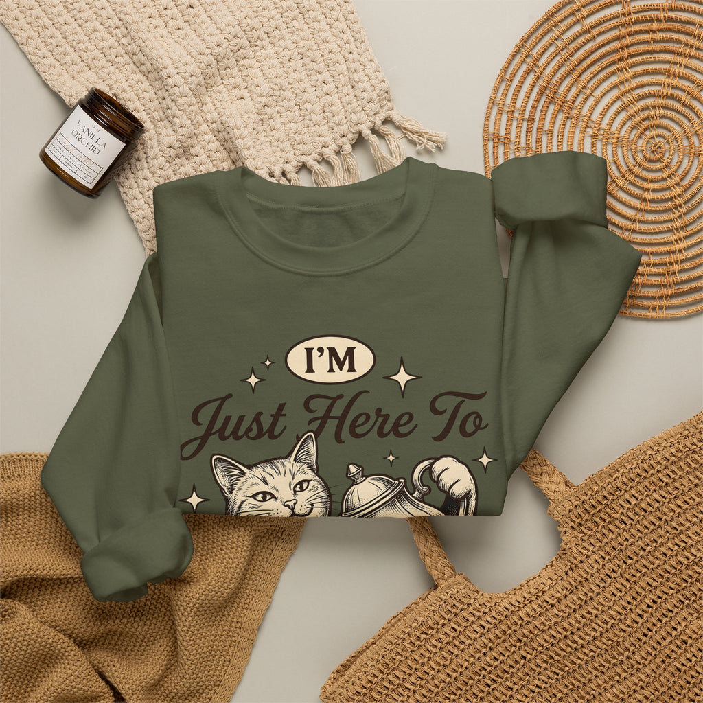 Feline Teapot Sweatshirt Cat Drink Gift Women Classic Sweatshirt Teapot T-Sh