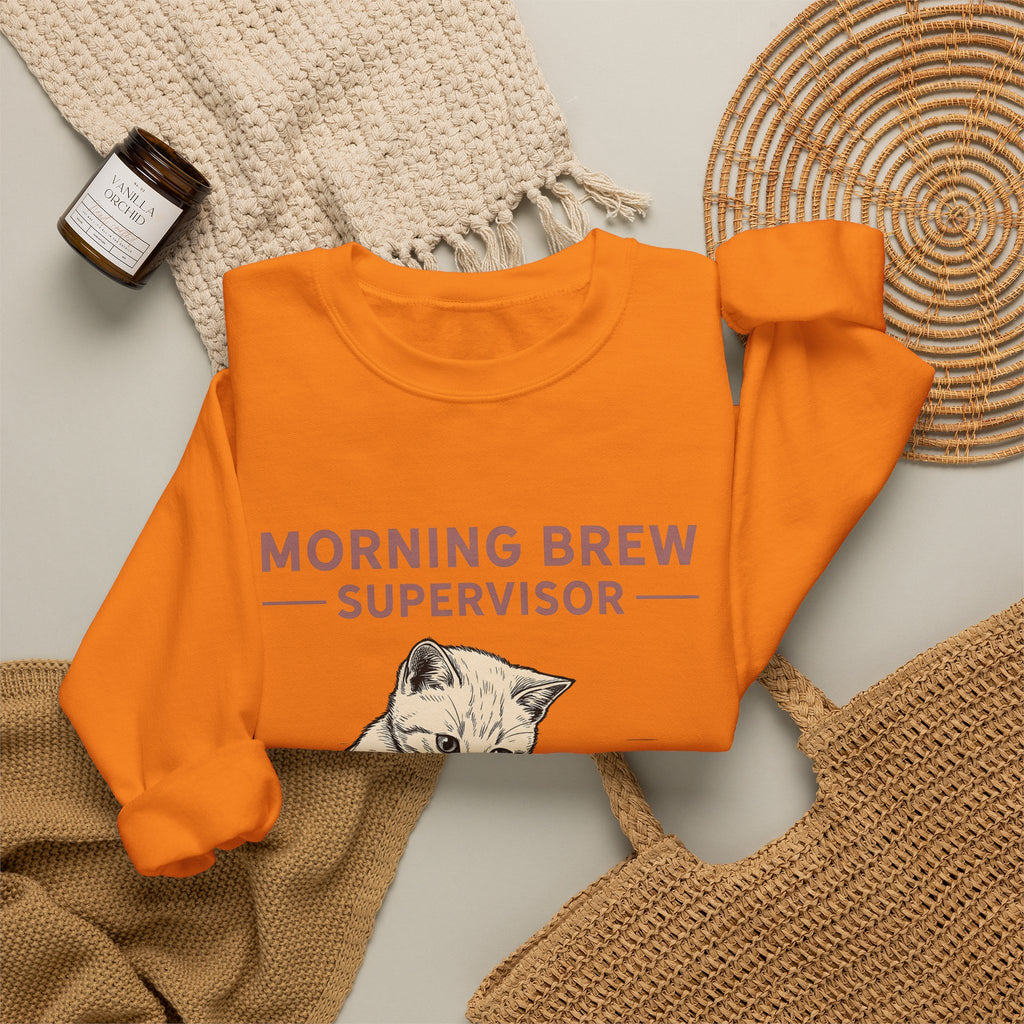 Cat Coffee Cup Cat Coffee Gift Hand Drawn Coffee Mug Cat Fan Illustrated Caffeinated Sweatshirt