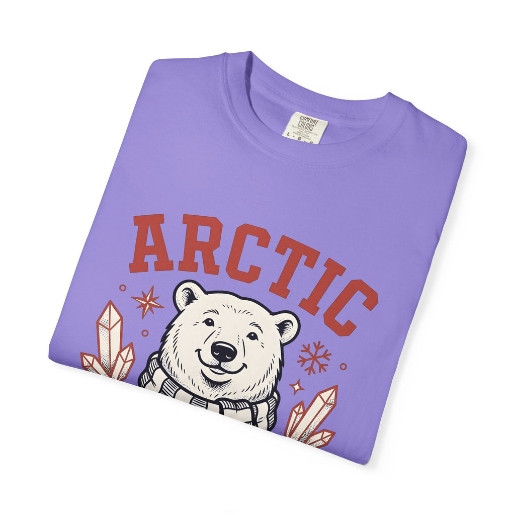 White Bear T-Shirt Christmas Cold Season Gift Women Comic T-Shirt Polar Bear T-Shirt Winter Fan Cartoon T-Shirt Frost Graphic Retro Ice Crystals